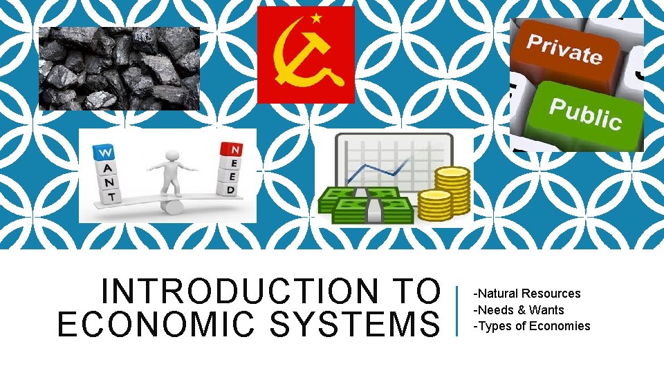 INTRODUCTION TO ECONOMIC SYSTEMS -Natural Resources -Needs & Wants -Types of Economies INTRODUCTION TO ECONOMIC SYSTEMS -Natural Resources -Needs & Wants -Types of Economies