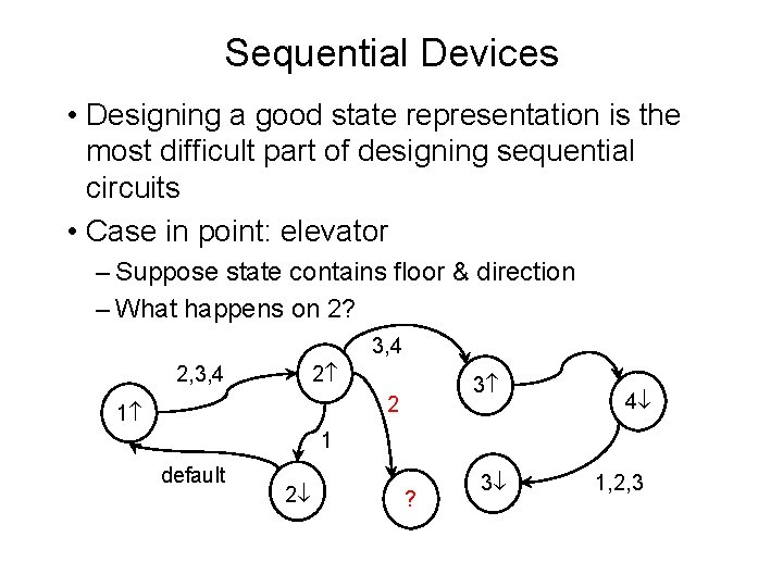 Sequential Devices • Designing a good state representation is the most difficult part of