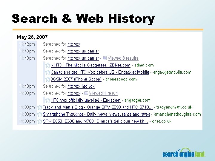 Search & Web History 