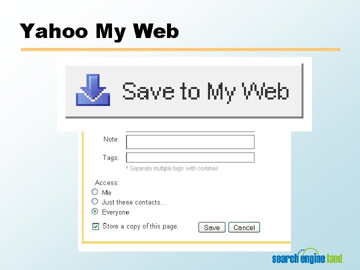 Yahoo My Web 