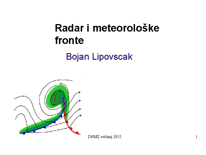 Radar i meteorološke fronte Bojan Lipovscak DHMZ svibanj 2015. 1 