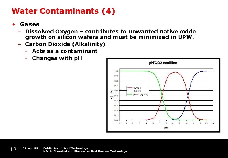 Water Contaminants (4) • Gases – Dissolved Oxygen – contributes to unwanted native oxide