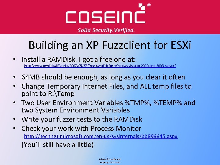 Building an XP Fuzzclient for ESXi • Install a RAMDisk. I got a free