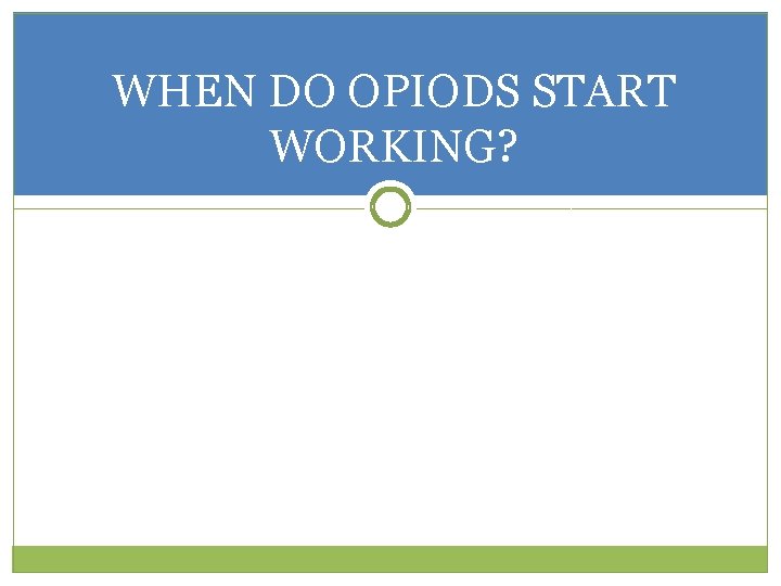 WHEN DO OPIODS START WORKING? 