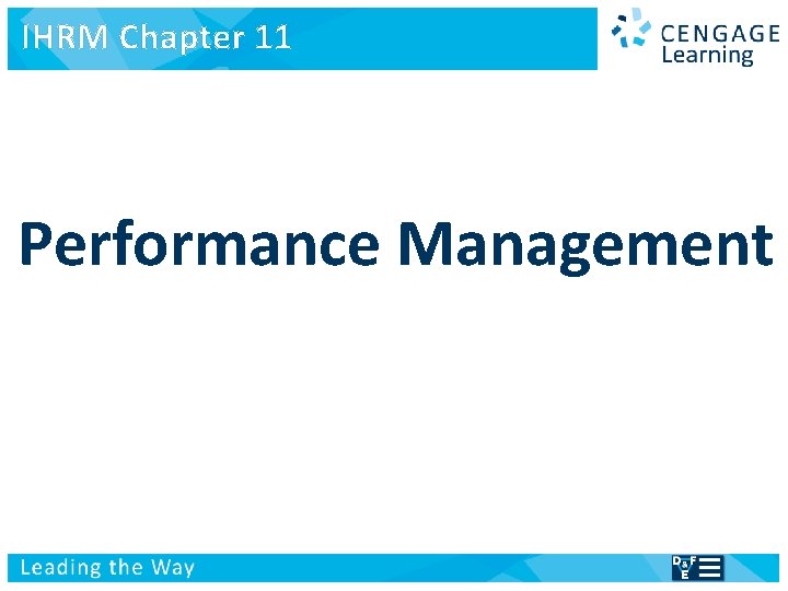IHRM Chapter 11 International Human Resource Management Managing people in a multinational context Performance