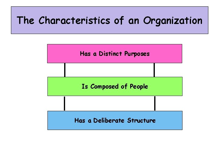 The Characteristics of an Organization Has a Distinct Purposes Is Composed of People Has