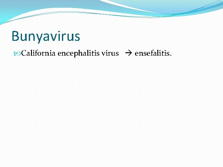 Bunyavirus California encephalitis virus ensefalitis. 