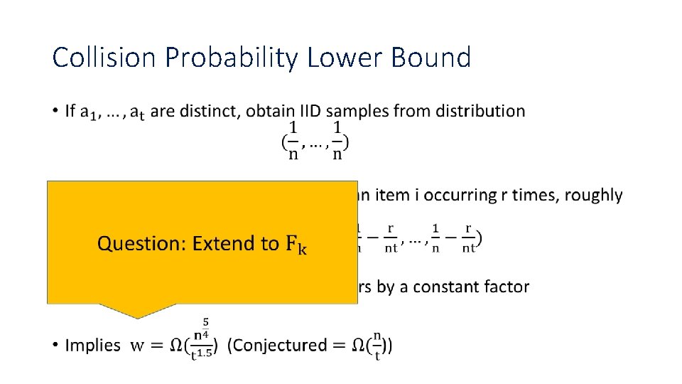 Collision Probability Lower Bound • 