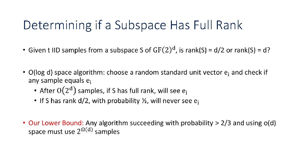 Determining if a Subspace Has Full Rank • 