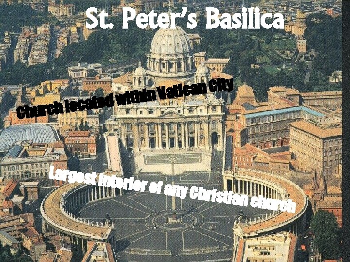 St. Peter’s Basilica y t i C n a c i ithin Vat w