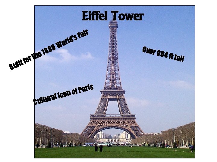 Eiffel Tower ir a F ’s h t r o B f t l