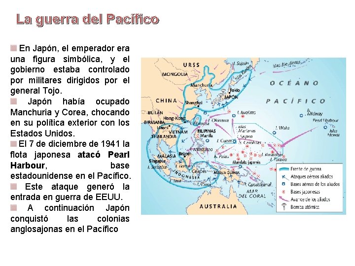 La guerra del Pacífico En Japón, el emperador era una figura simbólica, y el La guerra del Pacífico En Japón, el emperador era una figura simbólica, y el