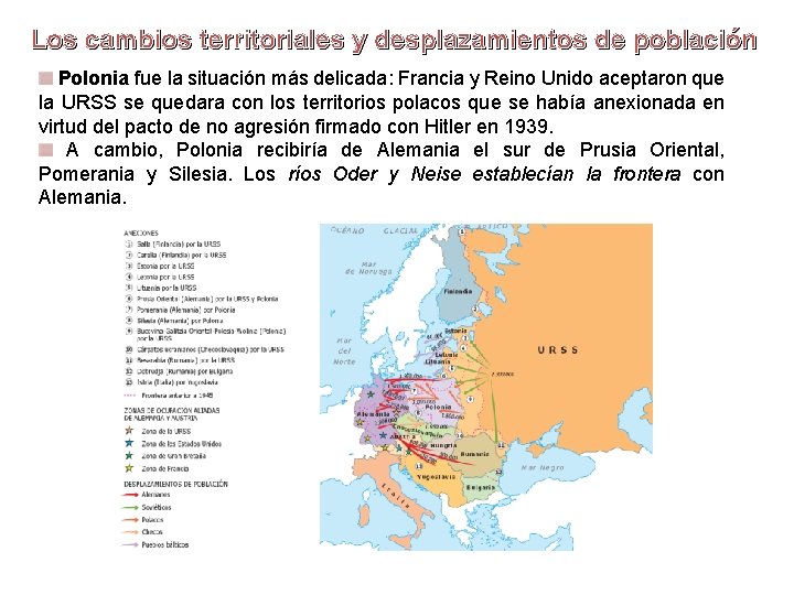 Los cambios territoriales y desplazamientos de población Polonia fue la situación más delicada: Francia Los cambios territoriales y desplazamientos de población Polonia fue la situación más delicada: Francia