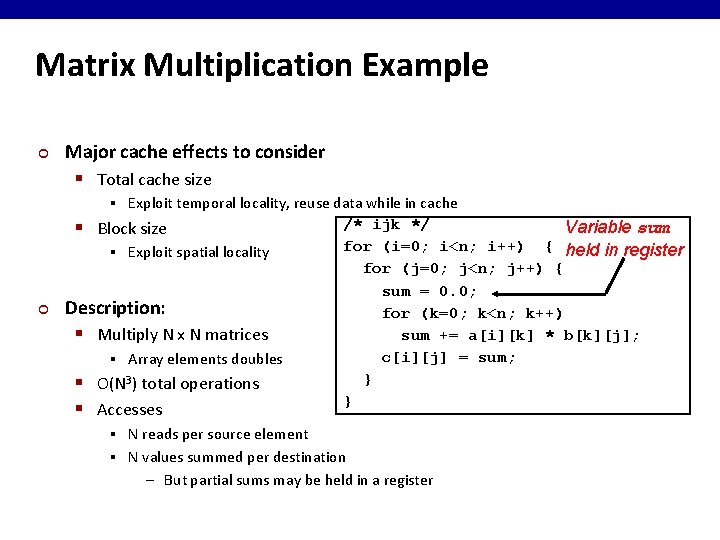 Example How are these parameters decided Comparing cache