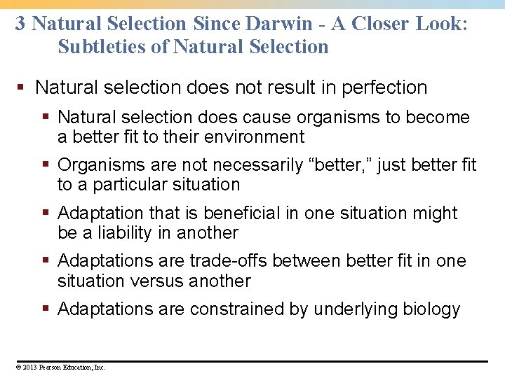 3 Natural Selection Since Darwin - A Closer Look: Subtleties of Natural Selection §