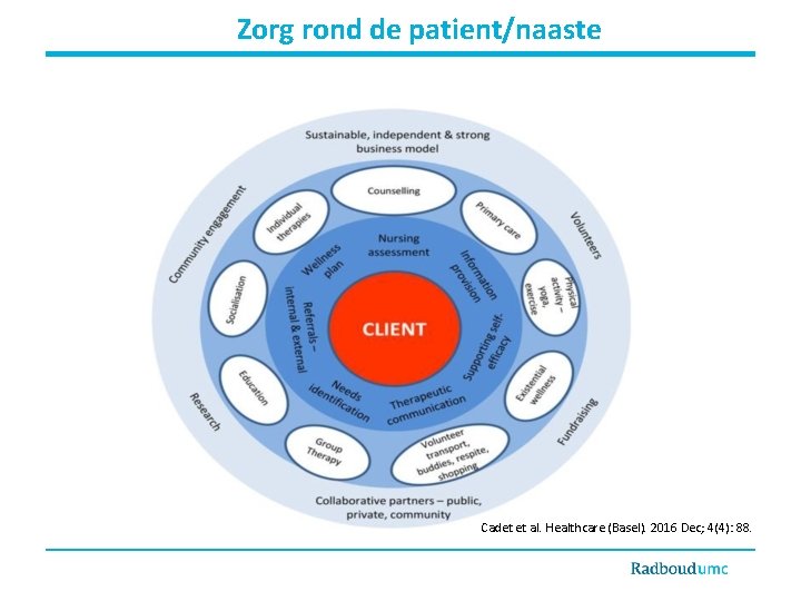 Zorg rond de patient/naaste Cadet et al. Healthcare (Basel). 2016 Dec; 4(4): 88. 