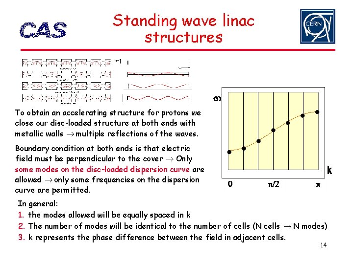 Standing wave linac structures To obtain an accelerating structure for protons we close our