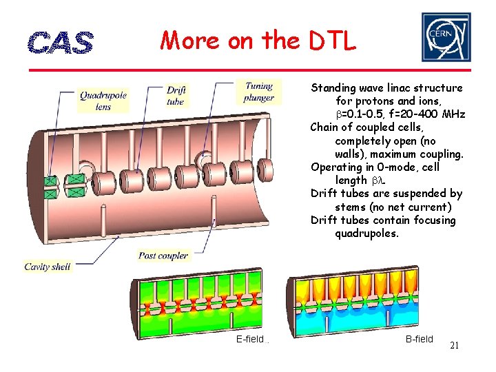 More on the DTL Standing wave linac structure for protons and ions, b=0. 1