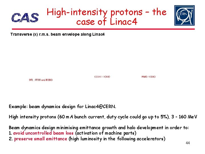 High-intensity protons – the case of Linac 4 Transverse (x) r. m. s. beam