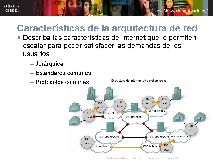 Características de la arquitectura de red § Describa las características de Internet que le Características de la arquitectura de red § Describa las características de Internet que le