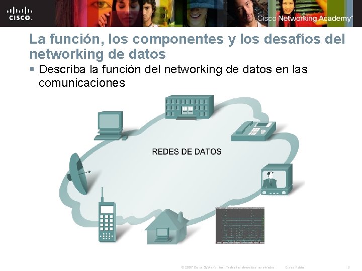 La función, los componentes y los desafíos del networking de datos § Describa la La función, los componentes y los desafíos del networking de datos § Describa la