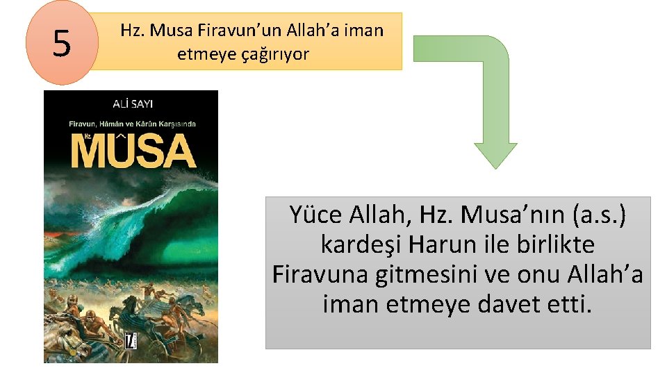 5 Hz. Musa Firavun’un Allah’a iman etmeye çağırıyor Yüce Allah, Hz. Musa’nın (a. s.