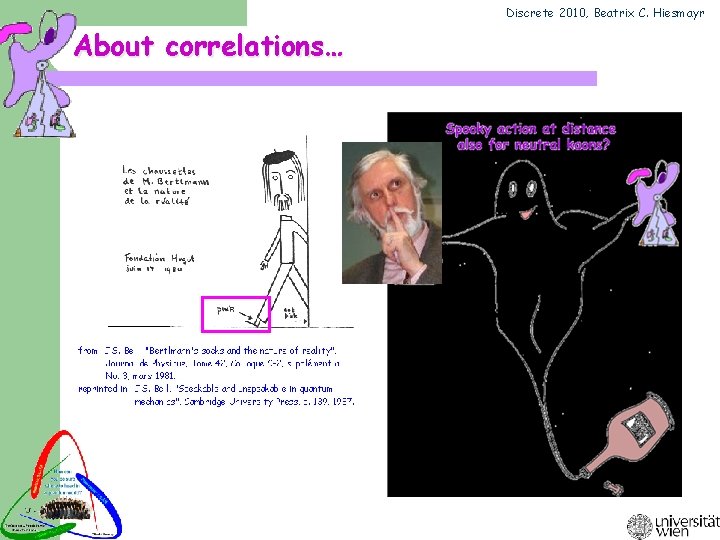 Discrete 2010, Beatrix C. Hiesmayr About correlations… drawn by R. A. Bertlmann to the