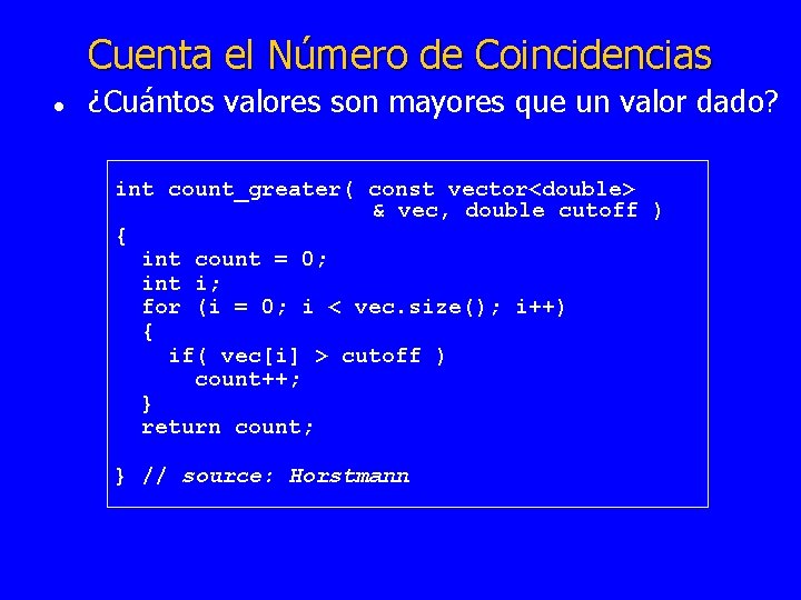 Cuenta el Número de Coincidencias l ¿Cuántos valores son mayores que un valor dado?