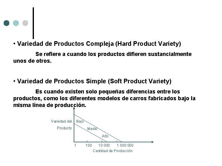 • Variedad de Productos Compleja (Hard Product Variety) Se refiere a cuando los • Variedad de Productos Compleja (Hard Product Variety) Se refiere a cuando los