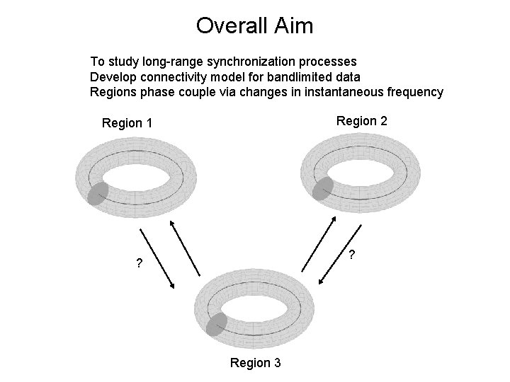 Overall Aim To study long-range synchronization processes Develop connectivity model for bandlimited data Regions Overall Aim To study long-range synchronization processes Develop connectivity model for bandlimited data Regions
