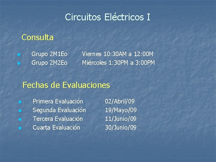 Circuitos Eléctricos I Consulta n n Grupo 2 M 1 Eo Grupo 2 M