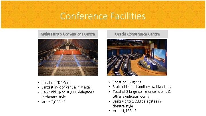 Conference Facilities Malta Fairs & Conventions Centre • Location: Ta’ Qali • Largest indoor