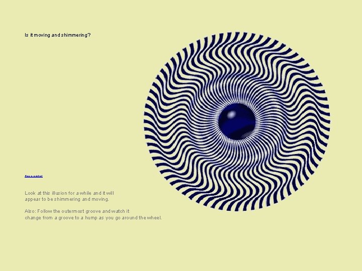 Is it moving and shimmering? Buy a poster! Look at this illusion for a