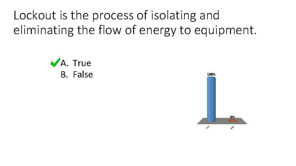 Lockout is the process of isolating and eliminating the flow of energy to equipment.
