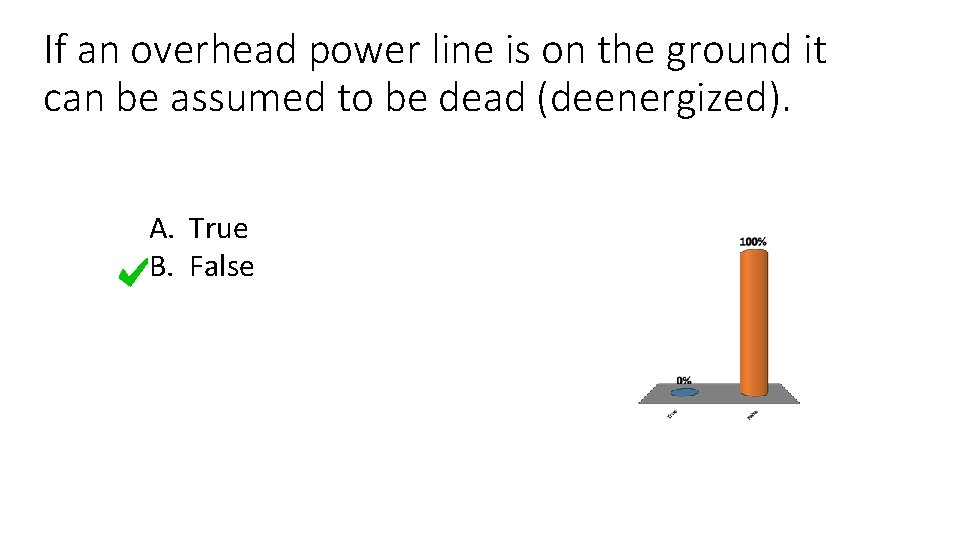 If an overhead power line is on the ground it can be assumed to