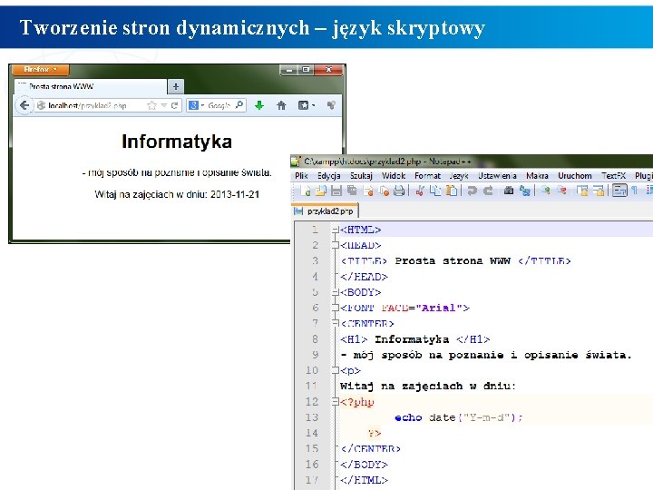 Tworzenie stron dynamicznych – język skryptowy 9 