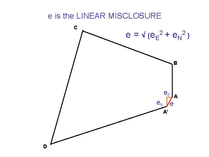 e is the LINEAR MISCLOSURE C e = (e E 2 + e N