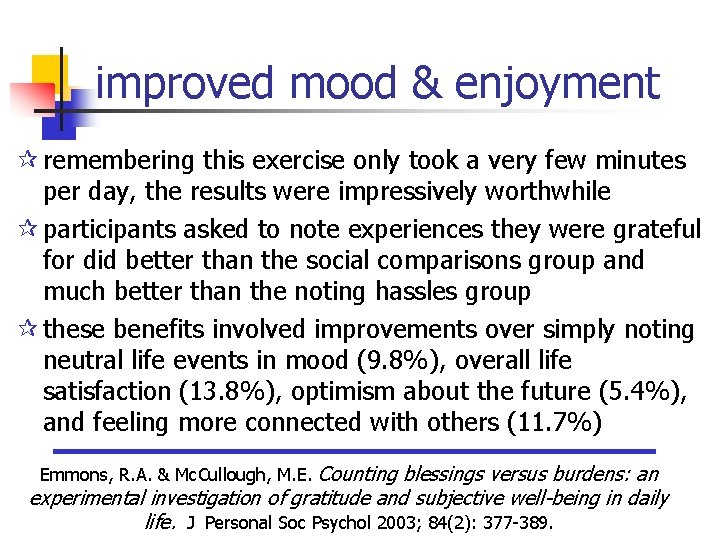 improved mood & enjoyment ¶ remembering this exercise only took a very few minutes