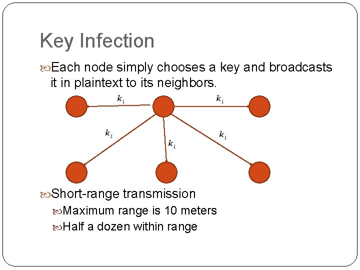Key Infection Each node simply chooses a key and broadcasts it in plaintext to