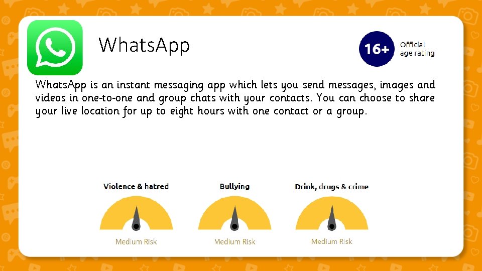 Whats. App is an instant messaging app which lets you send messages, images and