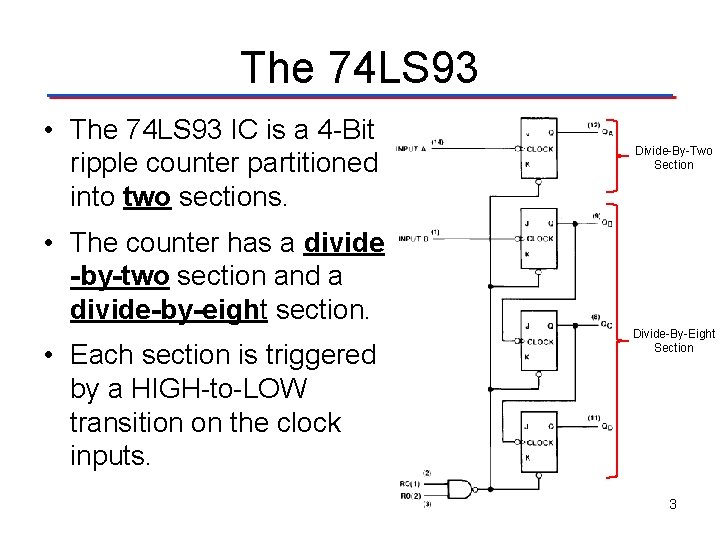 The 74 LS 93 • The 74 LS 93 IC is a 4 -Bit