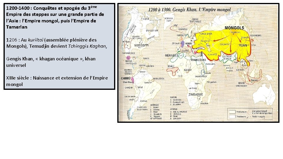 1200 -1400 : Conquêtes et apogée du 3ème Empire des steppes sur une grande