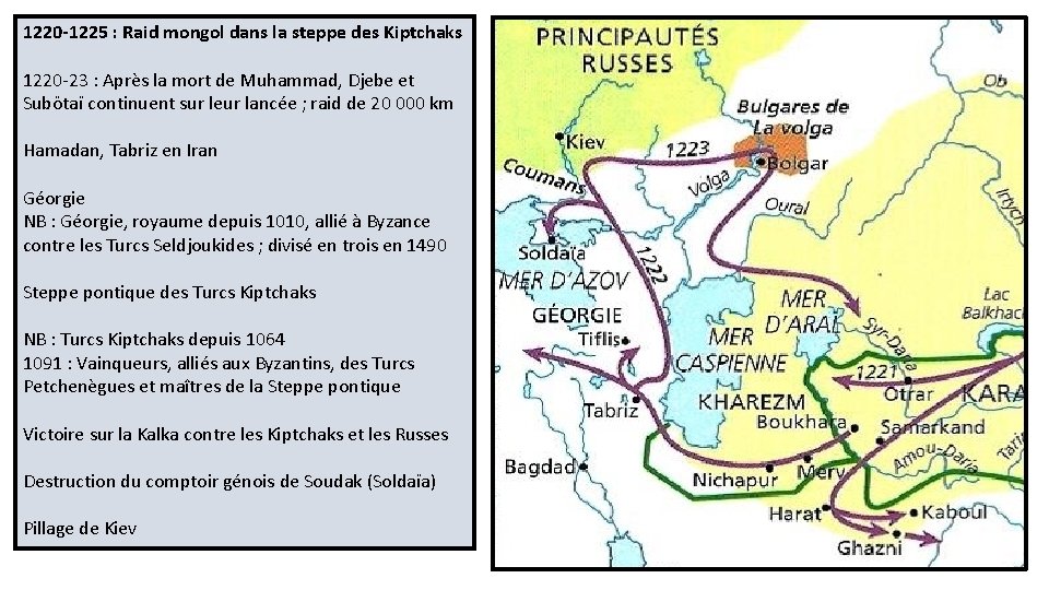 1220 -1225 : Raid mongol dans la steppe des Kiptchaks 1220 -23 : Après