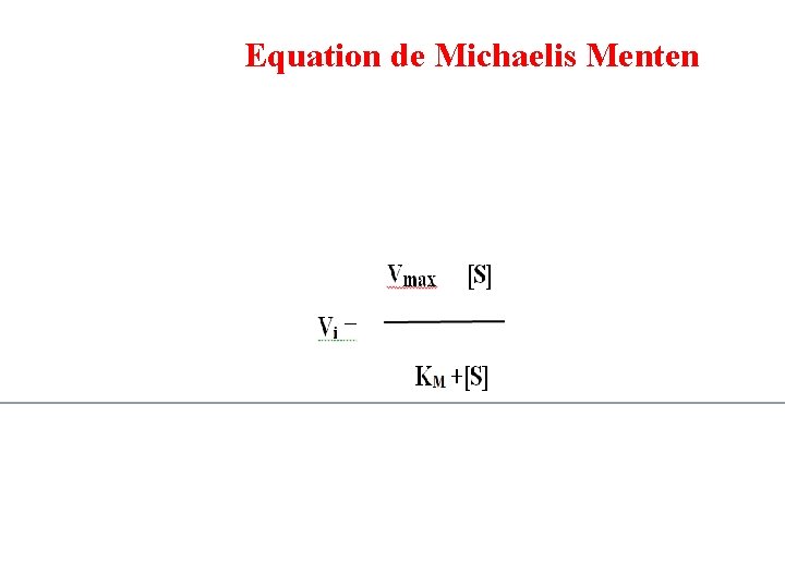Equation de Michaelis Menten 