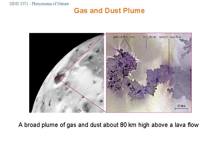 ISNS 3371 - Phenomena of Nature Gas and Dust Plume A broad plume of