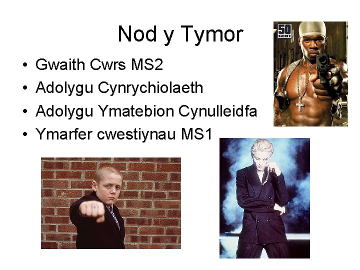 Nod y Tymor • • Gwaith Cwrs MS 2 Adolygu Cynrychiolaeth Adolygu Ymatebion Cynulleidfa