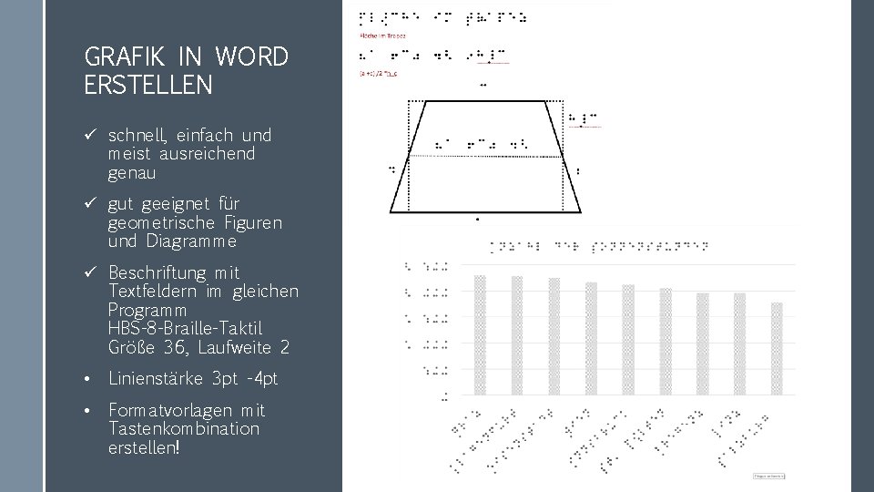 GRAFIK IN WORD ERSTELLEN ü schnell, einfach und meist ausreichend genau ü gut geeignet