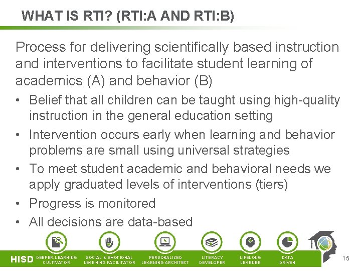 WHAT IS RTI? (RTI: A AND RTI: B) Process for delivering scientifically based instruction