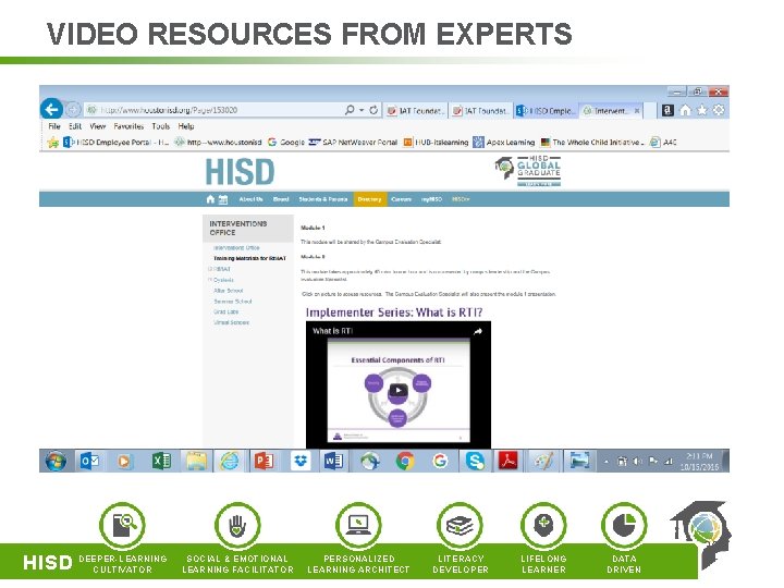 VIDEO RESOURCES FROM EXPERTS HISD DEEPER-LEARNING CULTIVATOR SOCIAL & EMOTIONAL LEARNING FACILITATOR PERSONALIZED LEARNING