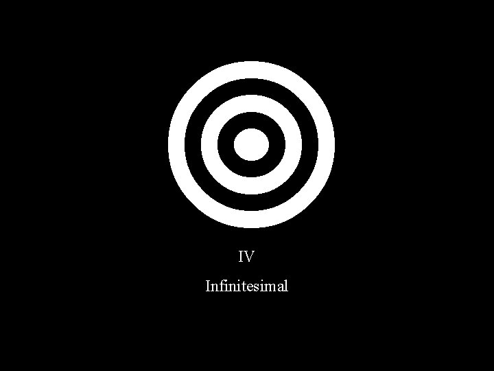  IV Infinitesimal 